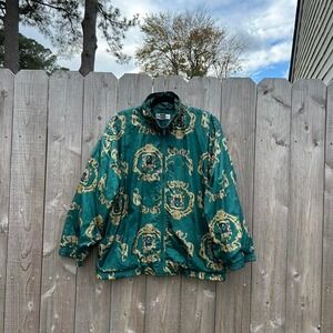 Green vintage Versace‎ inspired windbreaker by "slade" size medium